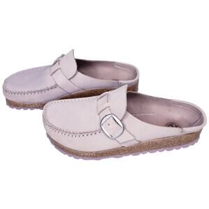 BIRKENSTOCK Buckley Leather Mule Slip On Shoes Faded Purple Women's Size 6~ Flaw